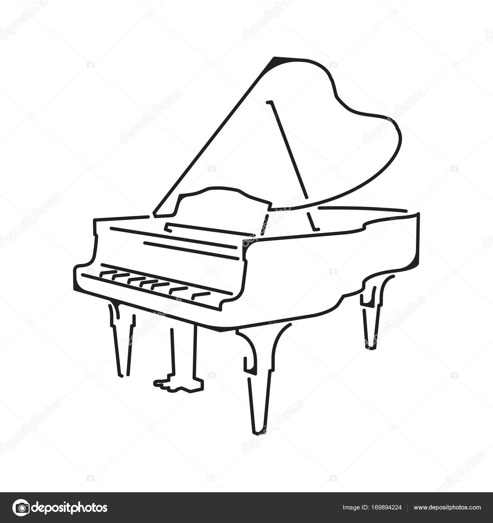 1600x1700 Piano Icon, Isolated On White Background Stock Vector Kovalto1