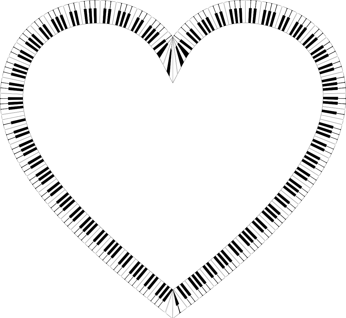 1200x1104 Piano Keys Heart