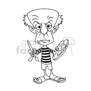300x300 Royalty Free Pablo Picasso Bw Cartoon Caricature 391696 Vector