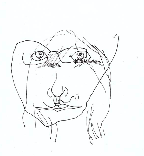 586x633 Blind Contour Face Contour Line Drawing Group
