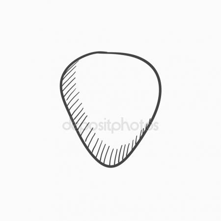450x450 Guitar Pick Sketch Icon. Stock Vector Rastudio
