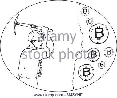 380x320 Drawing Worker Mining Pick Axe Helmet Figure Pictogram Vector