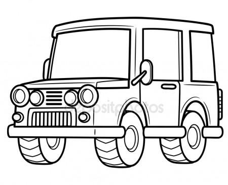 450x365 Pickup Truck Outline Set On White Background Drawing Vector