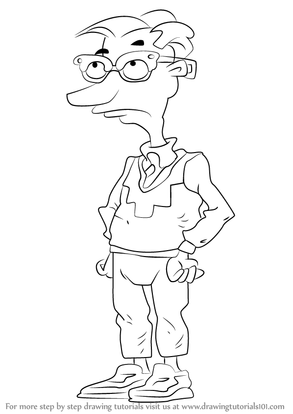 598x844 Learn How To Draw Drew Pickles From Rugrats (Rugrats) Step By Step
