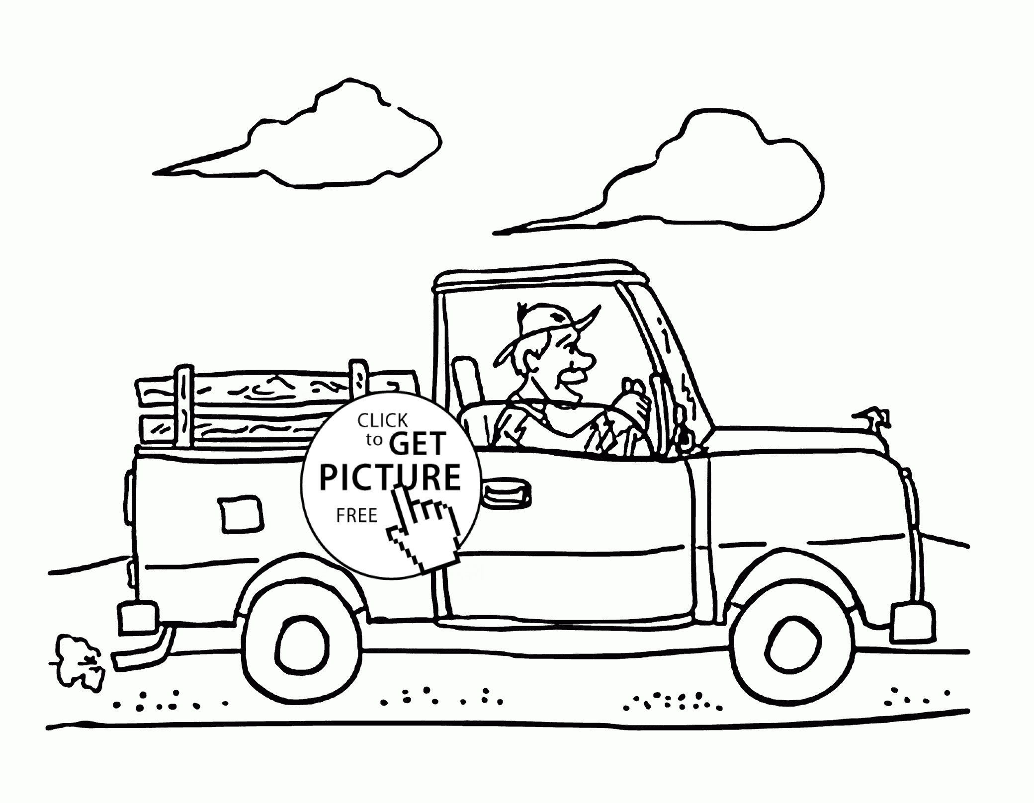2080x1616 Pickup Truck Coloring Page For Kids, Transportation Coloring Pages