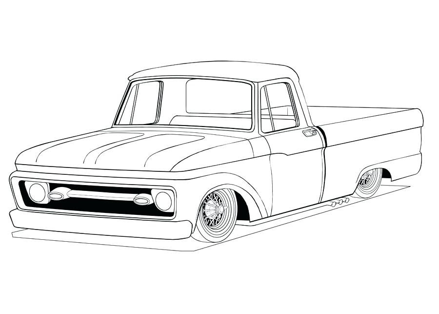 Pick Up Truck Coloring Outline 10
