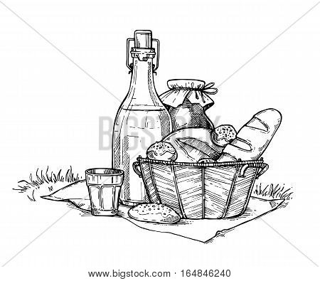 450x395 Farm Food Set Freehand Pencil Vector Amp Photo Bigstock