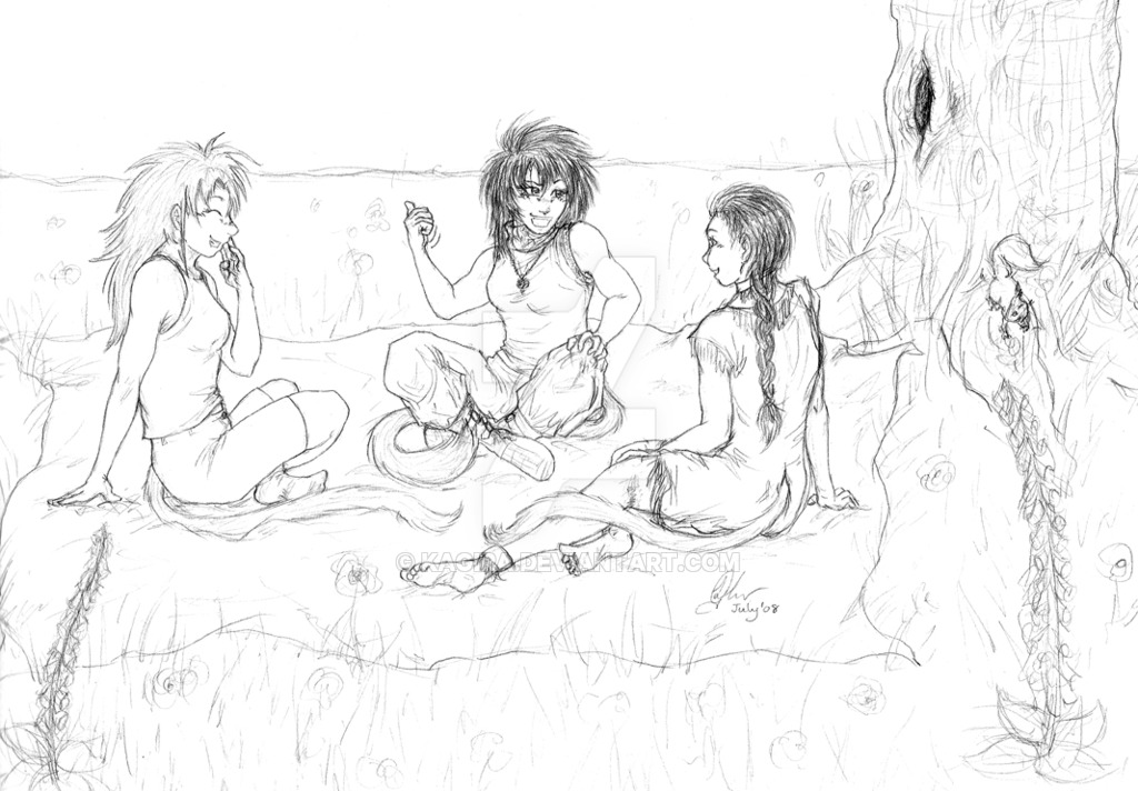 1024x712 Saiyaness Picnic Sketch. By Kagira