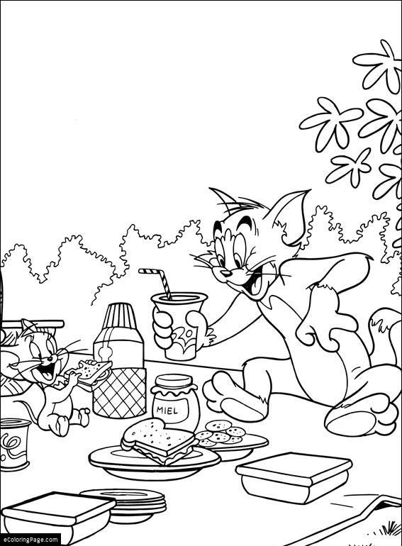 567x770 Tom And Jerry Having A Picnic