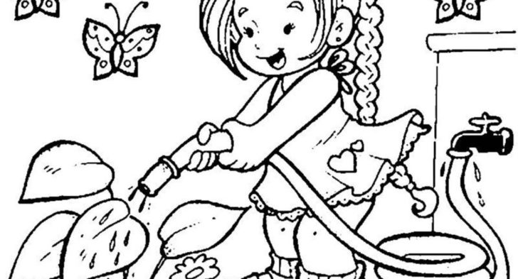 728x393 Spring Scene Coloring Pages Spring Coloring Sheets Scene Of Spring