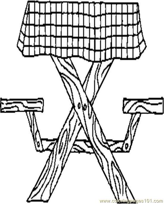 550x683 Picnic Table Coloring Page