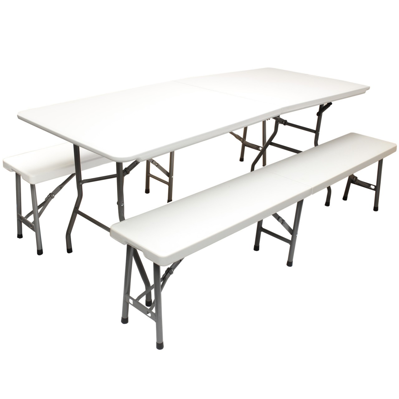 1280x1280 6ft Folding Plastic Table Amp 2 Bench Set