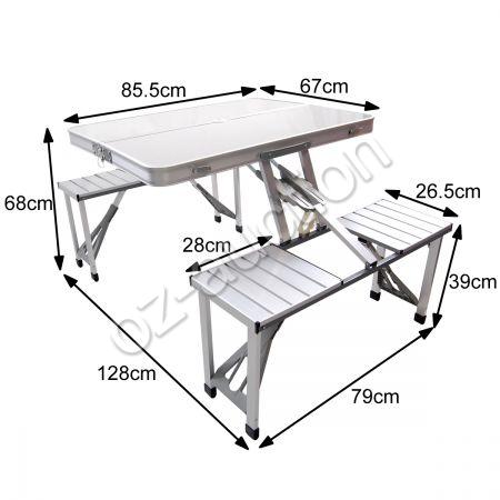 450x450 Aluminium Folding Portable Picnic Outdoor Camping Set Table Amp 4