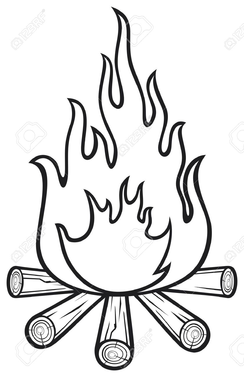 840x1300 Fire Black And White Drawing Clipart