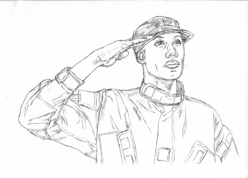 800x573 How To Draw An Army Man Saluting Let's Draw People