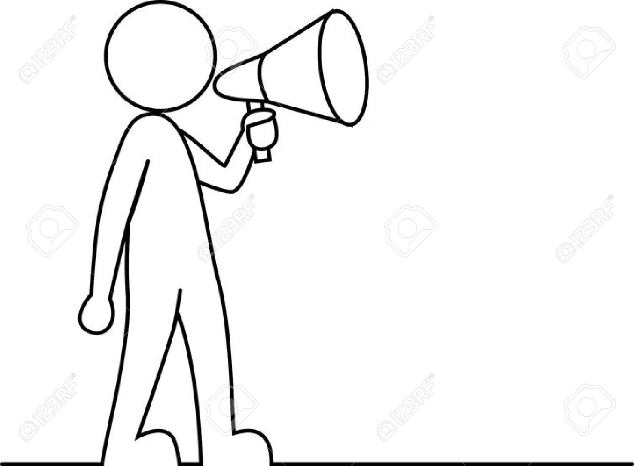 1300x956 Simple Drawing Of Person Simple Person With Megaphone Royalty Free