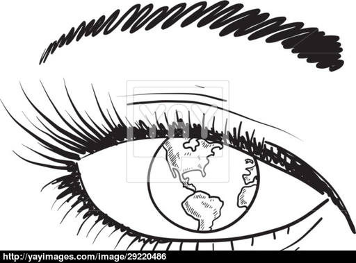 512x379 Eyes On The World Sketch Vector
