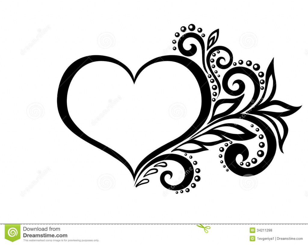 1024x817 Beautiful Heart Drawing Beautiful Silhouette Of The Heart Of Lace