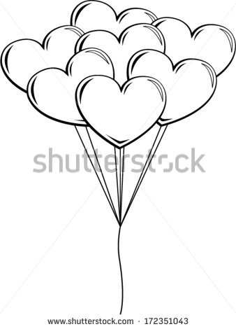 338x470 Drawn Balloon Heart Shaped