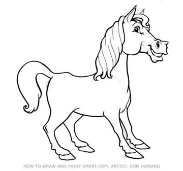 360x337 How To Draw A Cartoon Horse
