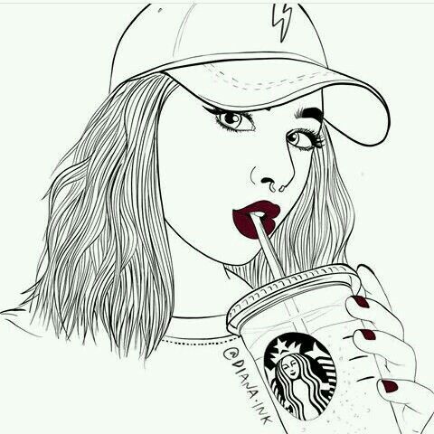 480x480 Pin By On Black And White Girls Drawing Ideas