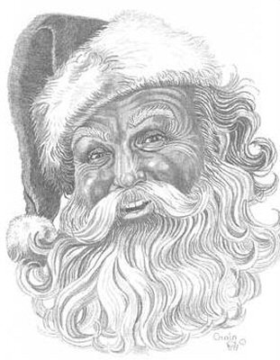 311x400 Old Man Christmas Pencil Sketch