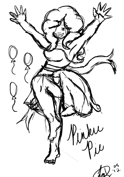 504x720 Sketch] Human Pinkie Pie By Lazyhiss