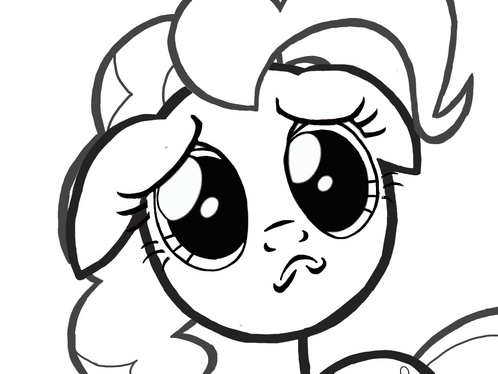 1024x768 Pinkie Pie Sad Face Line Art By Animecosplayer4brs