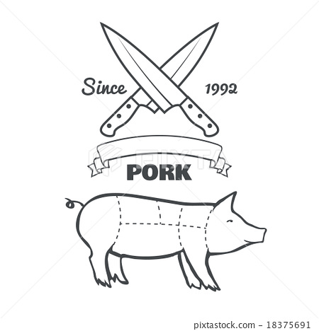 450x468 Vintage Butcher Cuts Of Pork Menu Chalk Vector