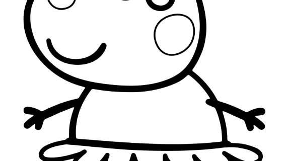 570x320 Peppa Pig Line Drawing Peppa Pig Cartoon Coloring Pages For Kids