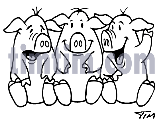 572x421 Free Drawing Of Pig Friends Bw From The Category Farm Animals