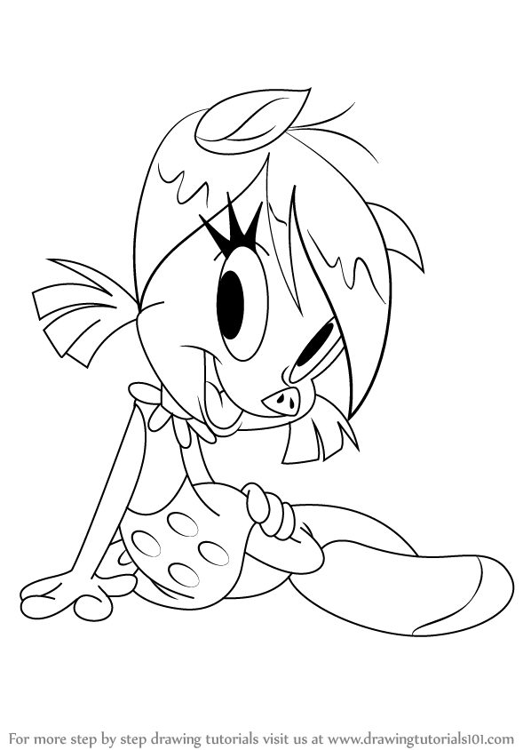 598x844 Learn How To Draw Petunia Pig From Looney Tunes (Looney Tunes