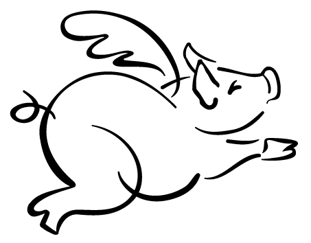 453x354 Free Flying Pig Clipart Flying Pig Outline Pigs