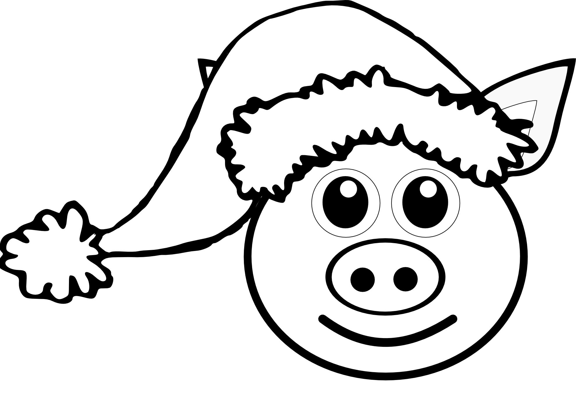 1979x1408 Pig Coloring Pages Preschool Animal Free Printable Animals Cute