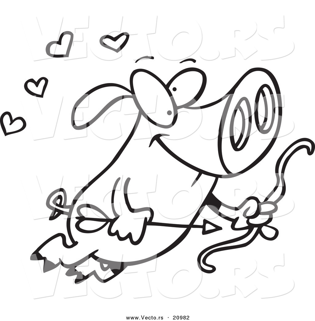 1024x1044 Vector Of A Cartoon Flying Cupid Pig