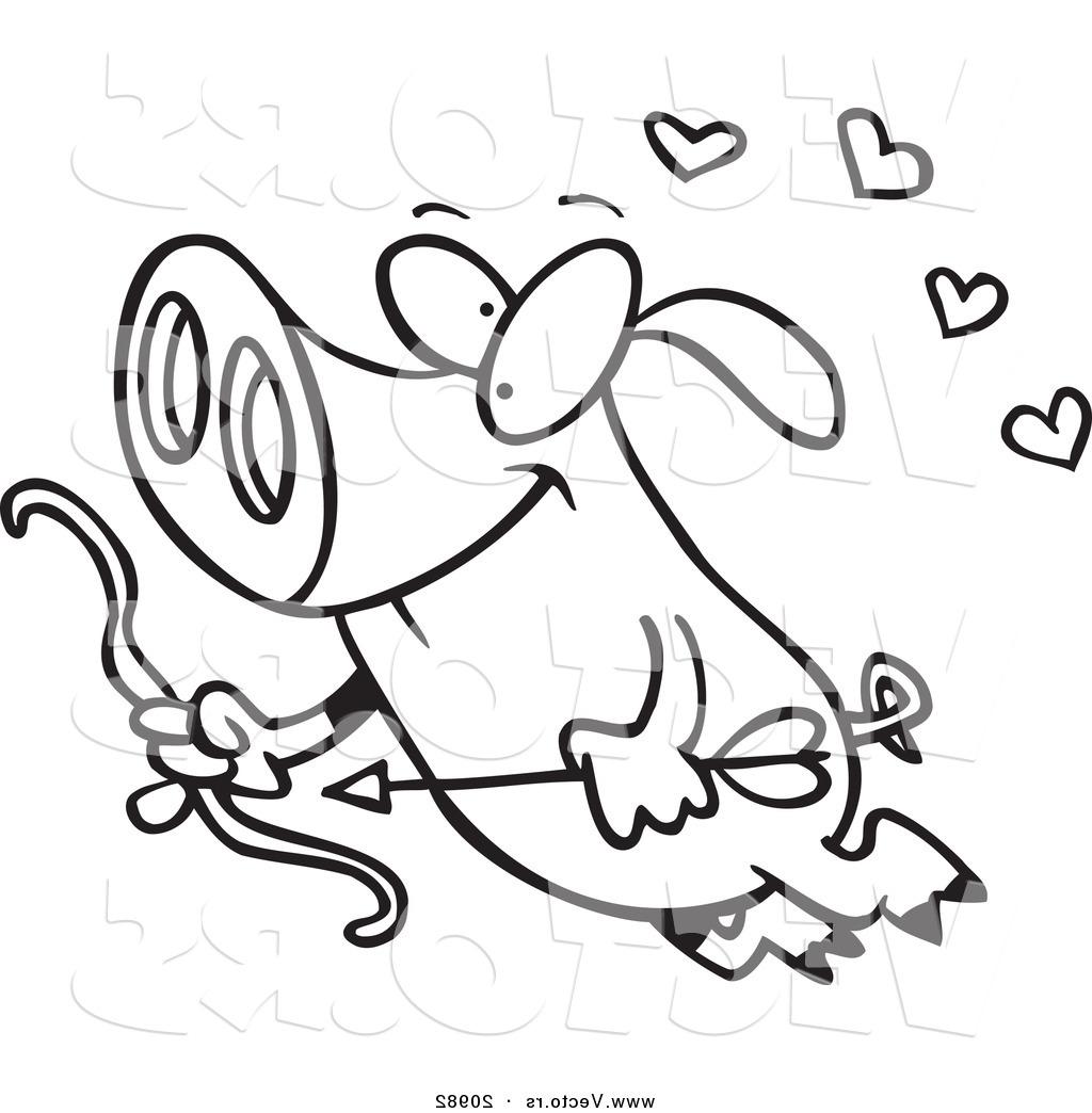1024x1044 Best 15 Vector Of Cartoon Flying Cupid Pig Coloring Page Outline