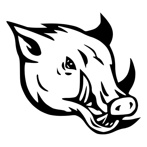 500x500 Angry Wild Boar Face Die Cut Decal Car Window Wall Bumper Phone