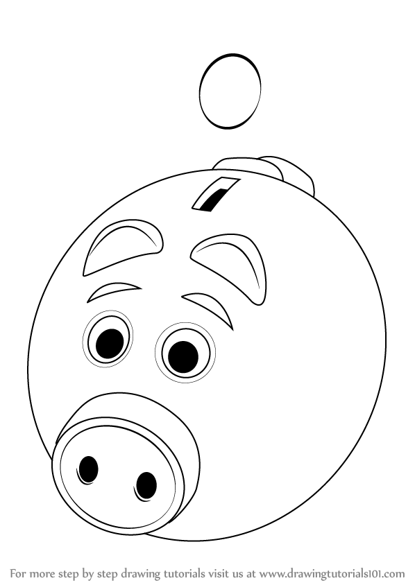 598x844 Learn How To Draw A Piggy Bank For Kids (Everyday Objects) Step By