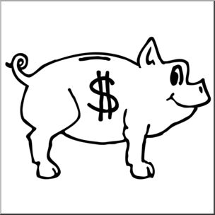 304x304 Clip Art Piggy Bank Bampw I Abcteach