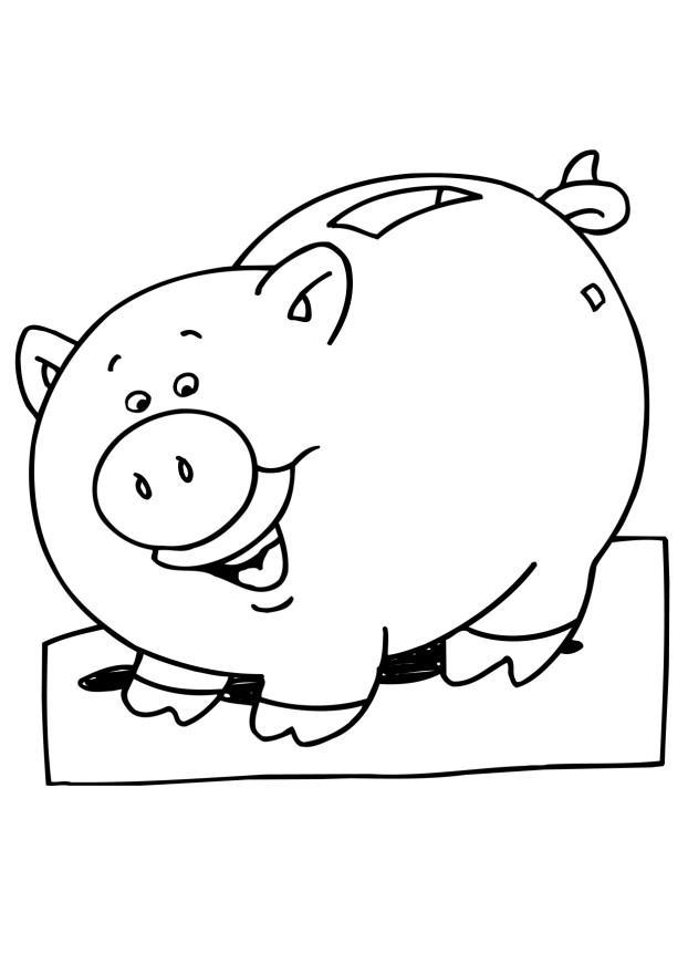622x880 Coloring Page Piggy Bank