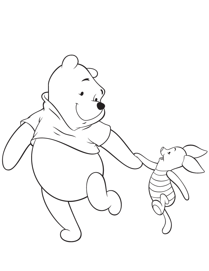 670x867 Winnie The Pooh And Piglet Friend Coloring Page Hm Coloring