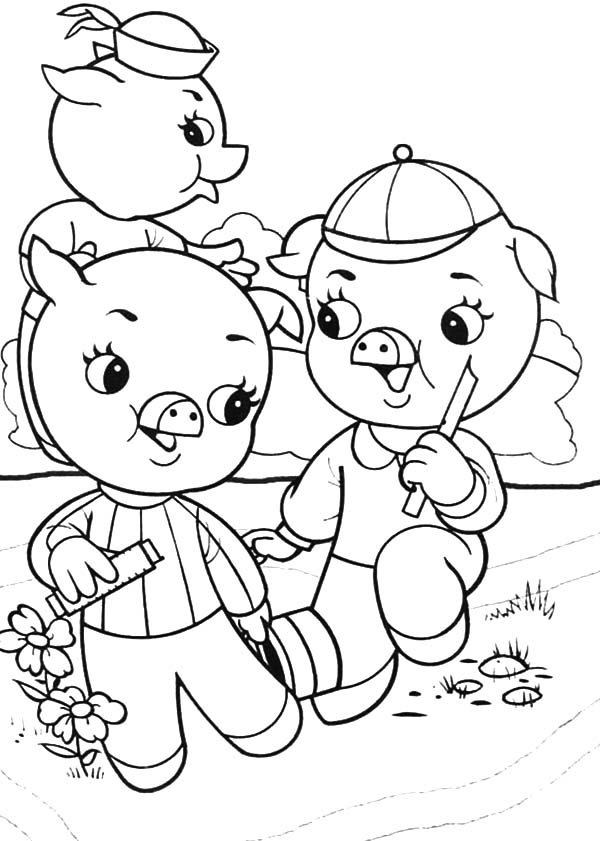 600x841 How To Draw Three Little Pigs Coloring Pages Batch Coloring