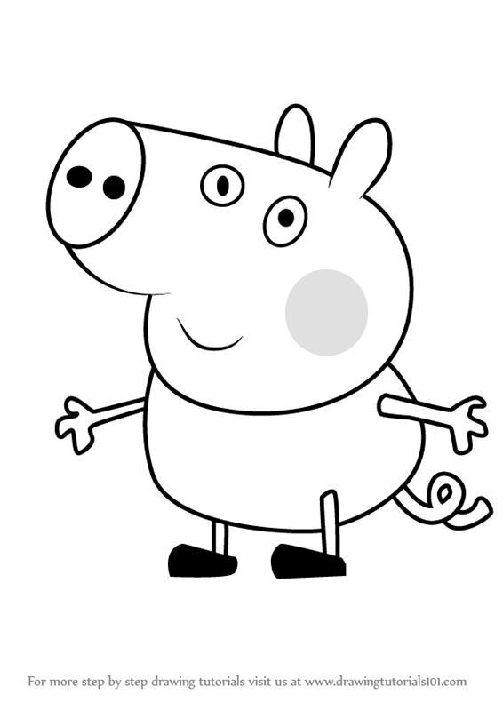 566x800 Learn How To Draw Lloyd Pig From Peppa Pig (Peppa Pig) Step By
