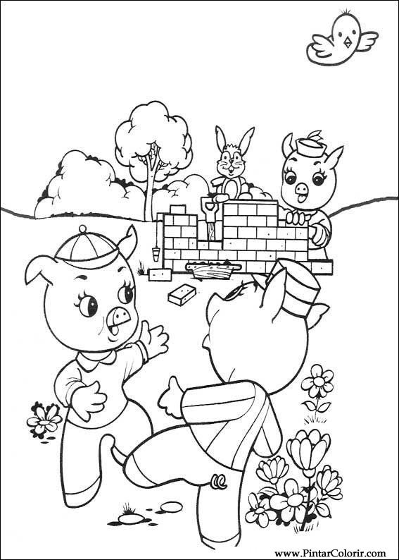 567x794 Drawings To Paint Amp Colour The Three Little Pigs
