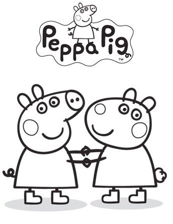 344x446 Astonishing Peppa Pig Coloring Pages 83 With Additional Coloring