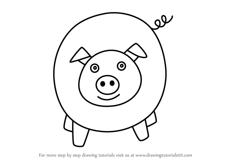 800x567 Learn How To Draw A Pig For Kids Easy (Animals For Kids) Step By