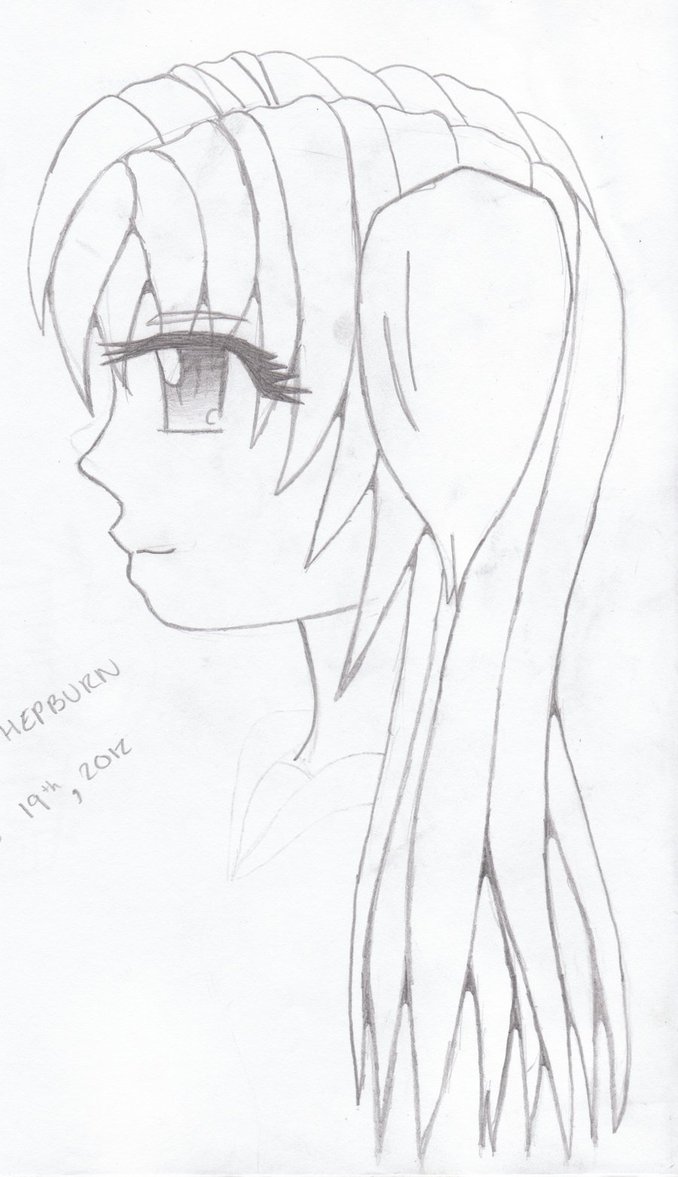 678x1177 Side Profile Girl With Pigtails By Lauren Dawn