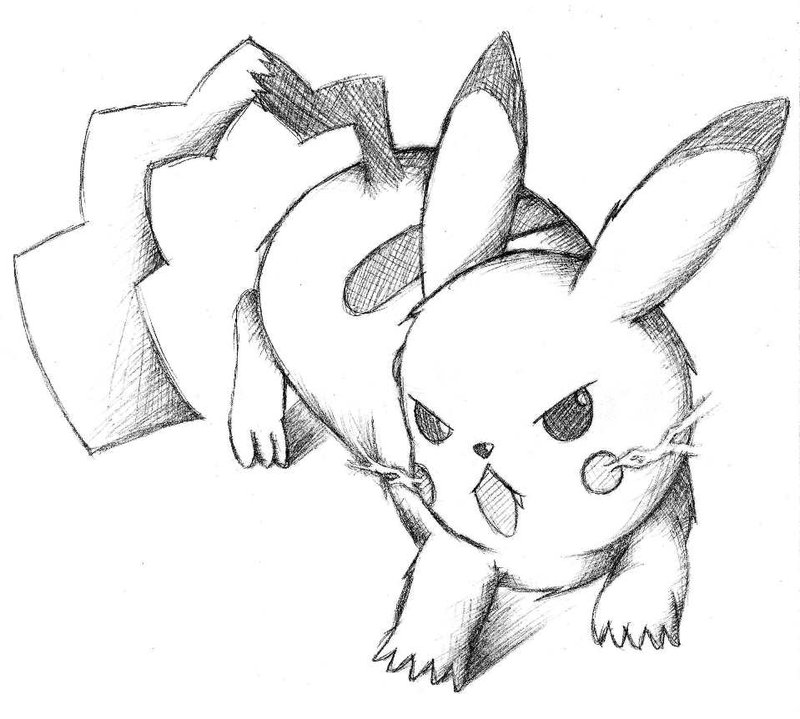 800x719 Pikachu Sketch By Rikulaw