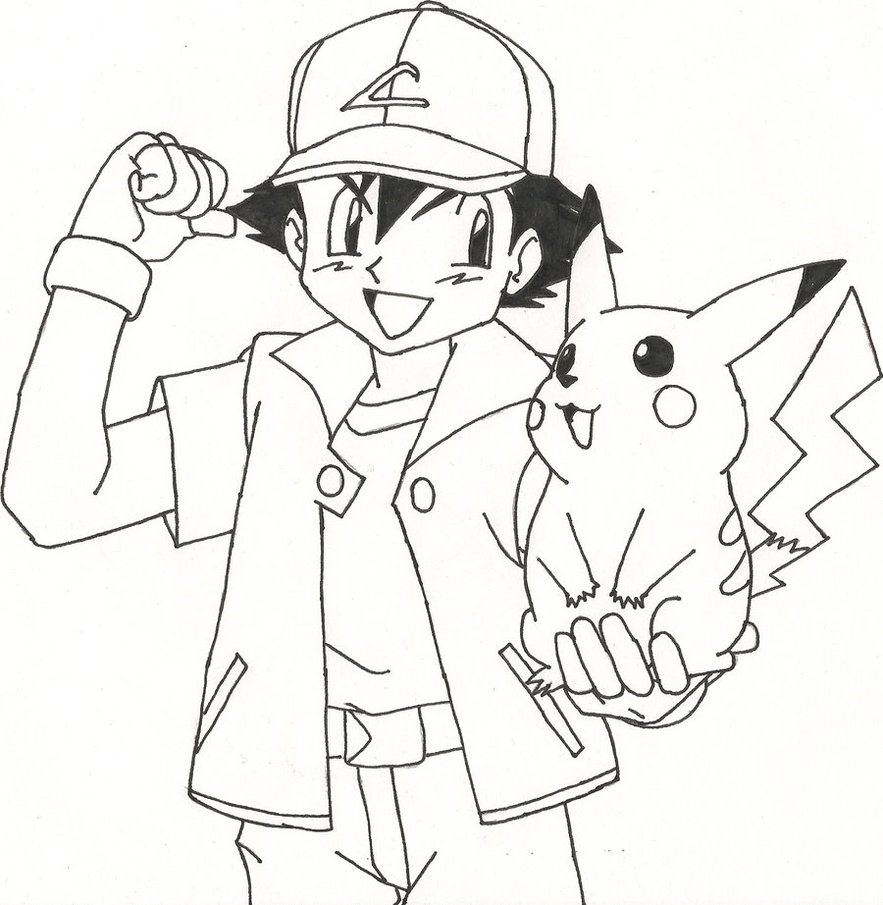 883x905 Ash And Pikachu By Sparten69r