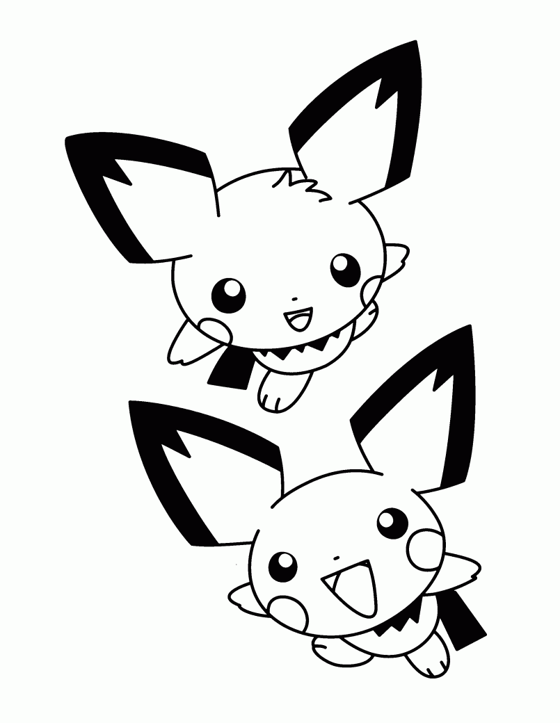 805x1040 Coloring Raichu And Pikachu Coloring Pages In Conjunction